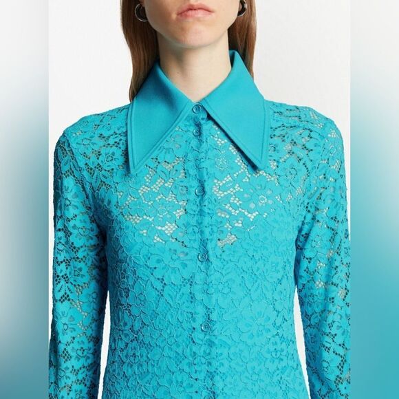 Proenza Schouler floral lace shirtdress size 4 - Picture 4 of 15